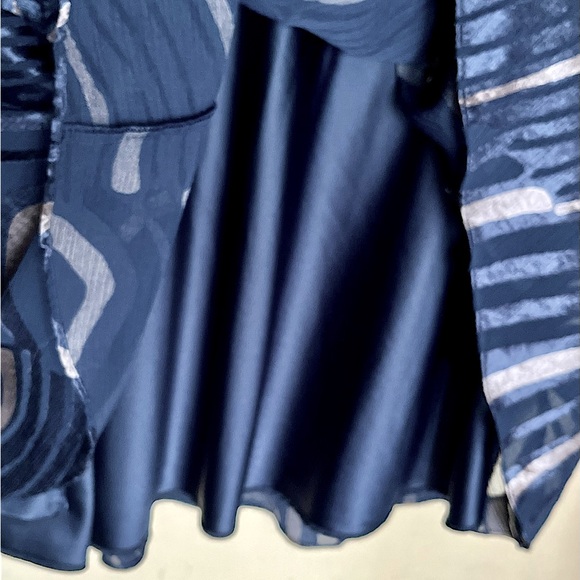 LAFAYETTE 148 New York Navy Patterned Maxi Dress - Picture 9 of 12